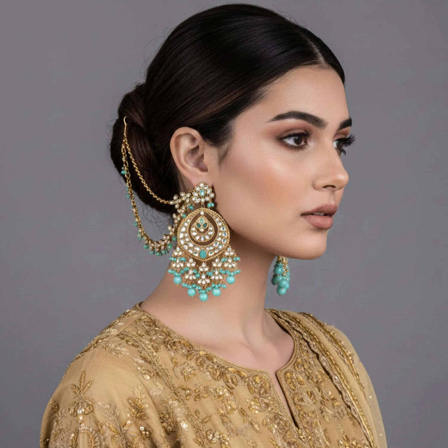 Traditional Indian Bridal Chandbali Earrings