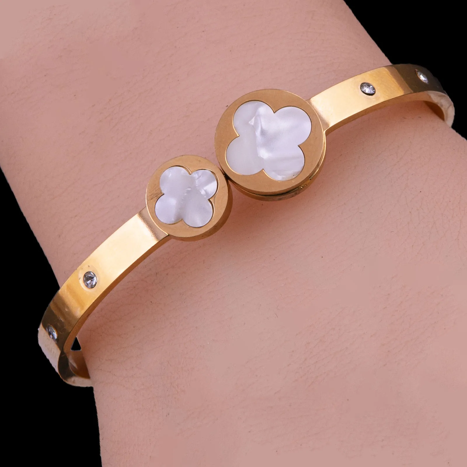 Gold Finished Stainless Steel Cuff Bracelet